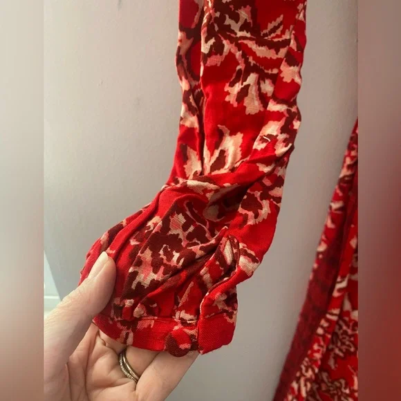 Red Floral Boho MIDI Dress - Picture 7 of 14